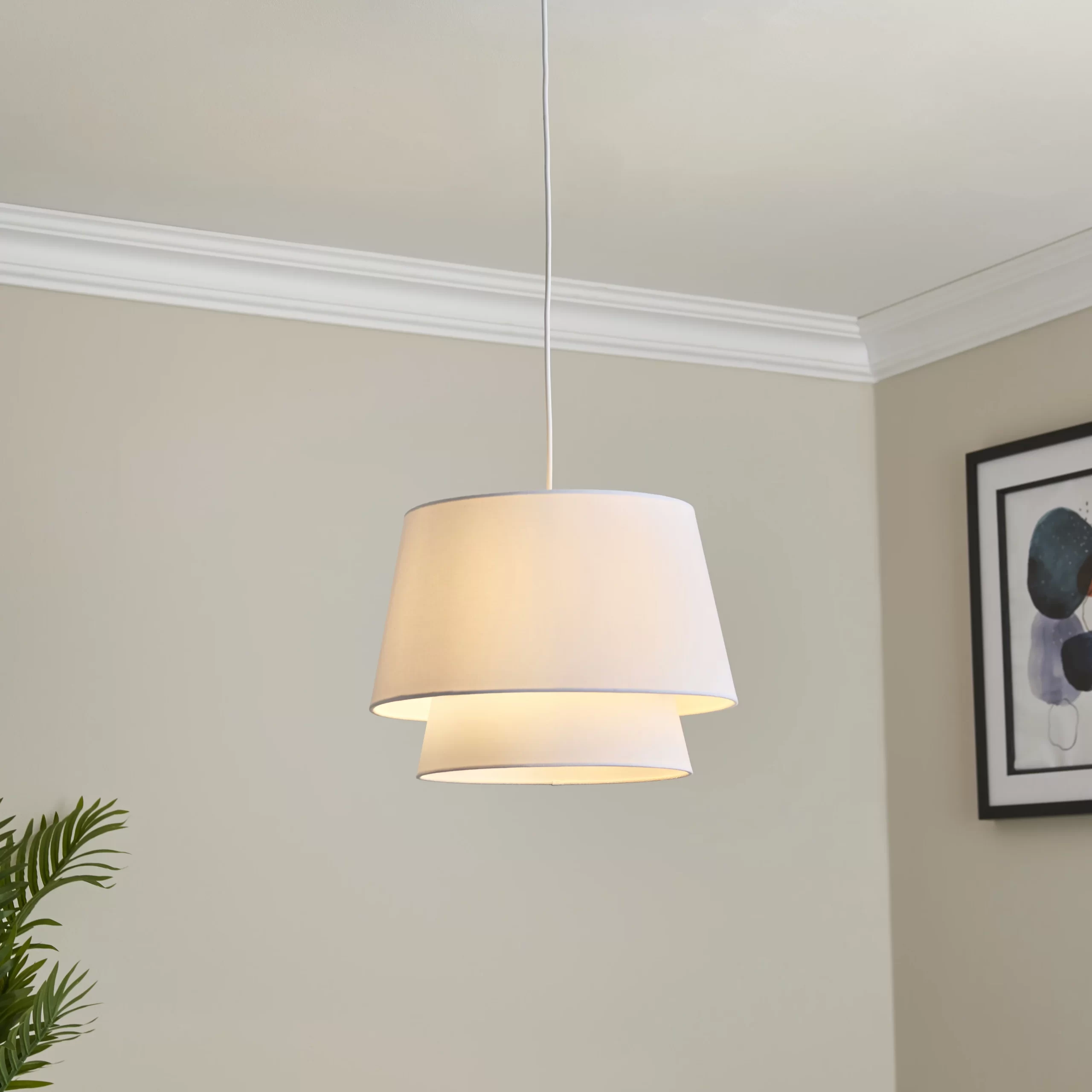 Ambra White Pendant Ceiling Light, (Dia)350mm 3 Ambra White Pendant Ceiling Light, (Dia)350mm