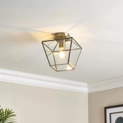 Amsterdam Glass & Steel Transparent Ceiling Light