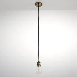 Antique Brass Effect E27 Cable Light Set