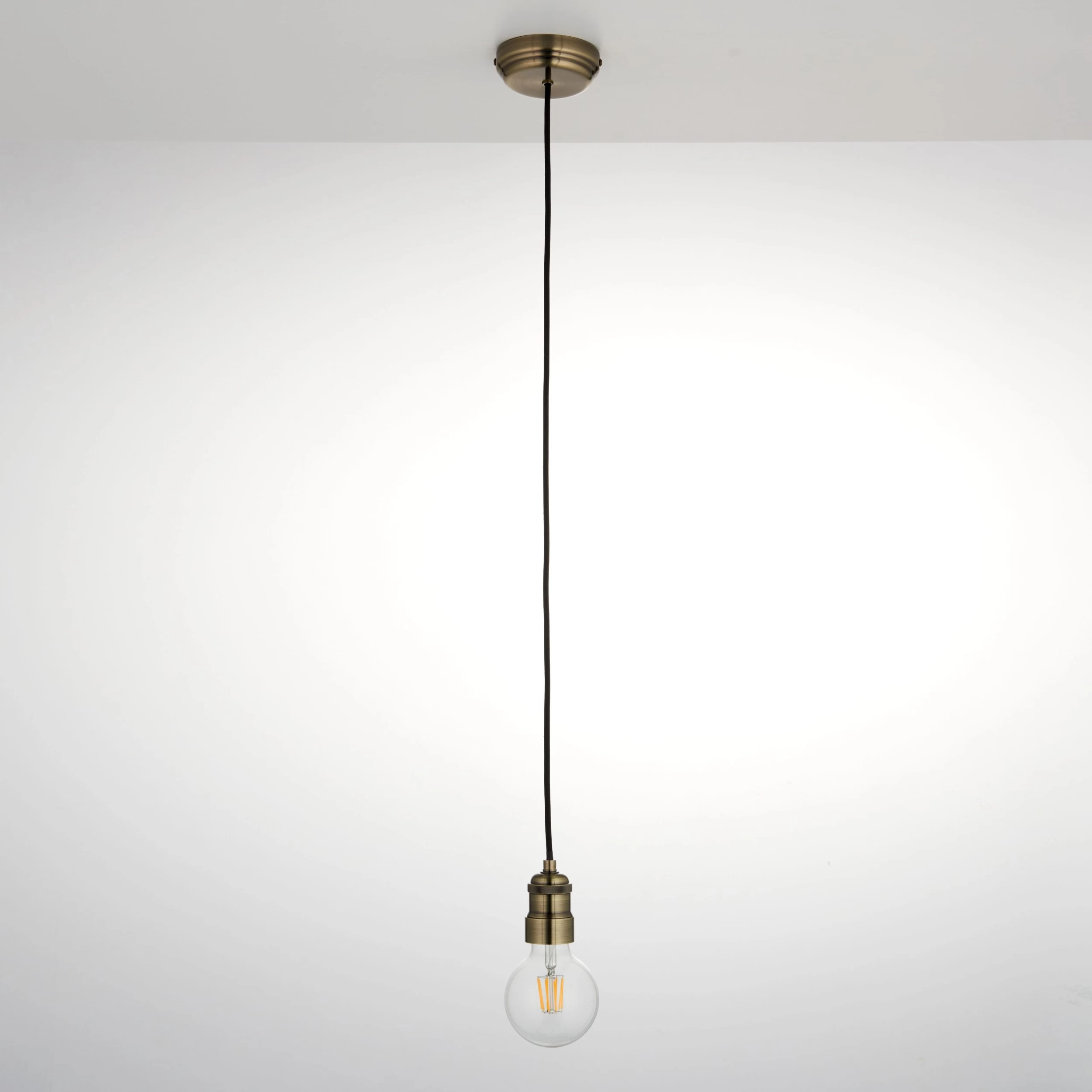 Antique Brass Effect E27 Cable Light Set 3 Antique Brass Effect E27 Cable Light Set