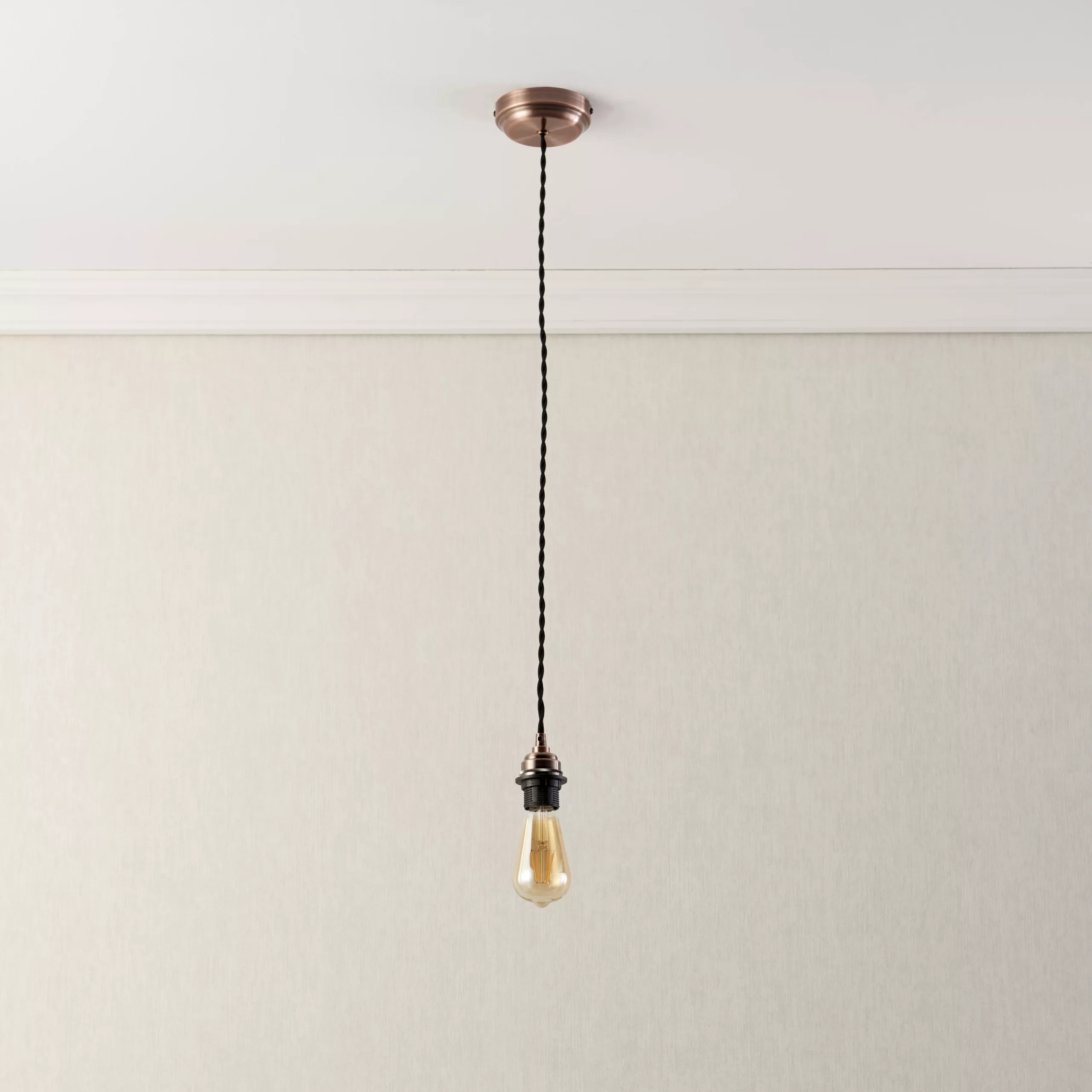 Antique Copper Effect E27 Cable Light Set 3 Antique Copper Effect E27 Cable Light Set