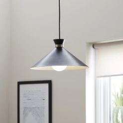 Apennin Matt Black Pendant Ceiling Light, (Dia)350mm