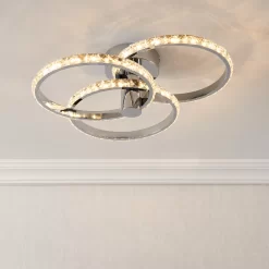 Aura Chrome Effect 3 Lamp Ceiling Light