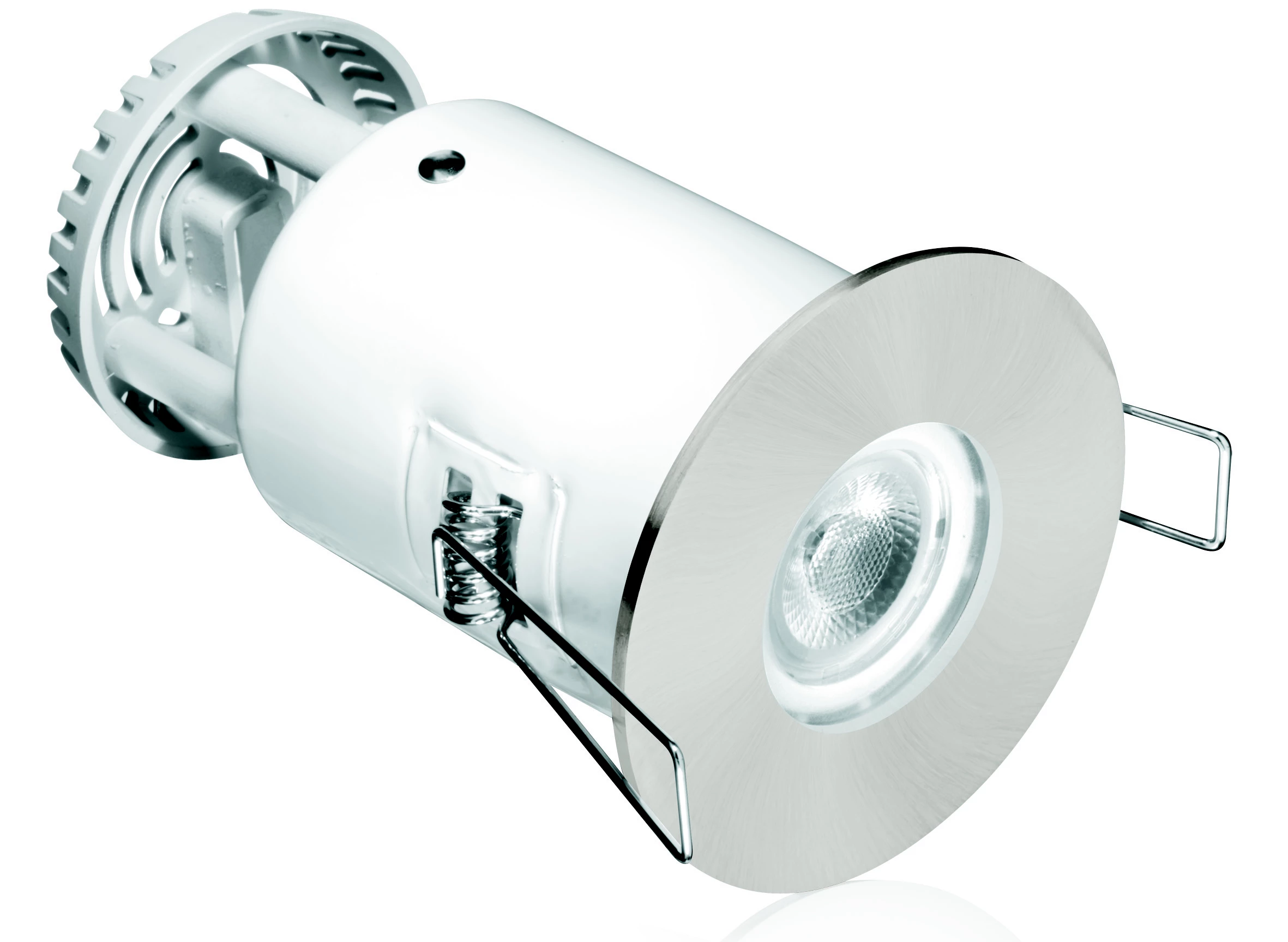 Aurora IP65 Satin Nickel Effect Non-adjustable Fire-rated Downlight 5W