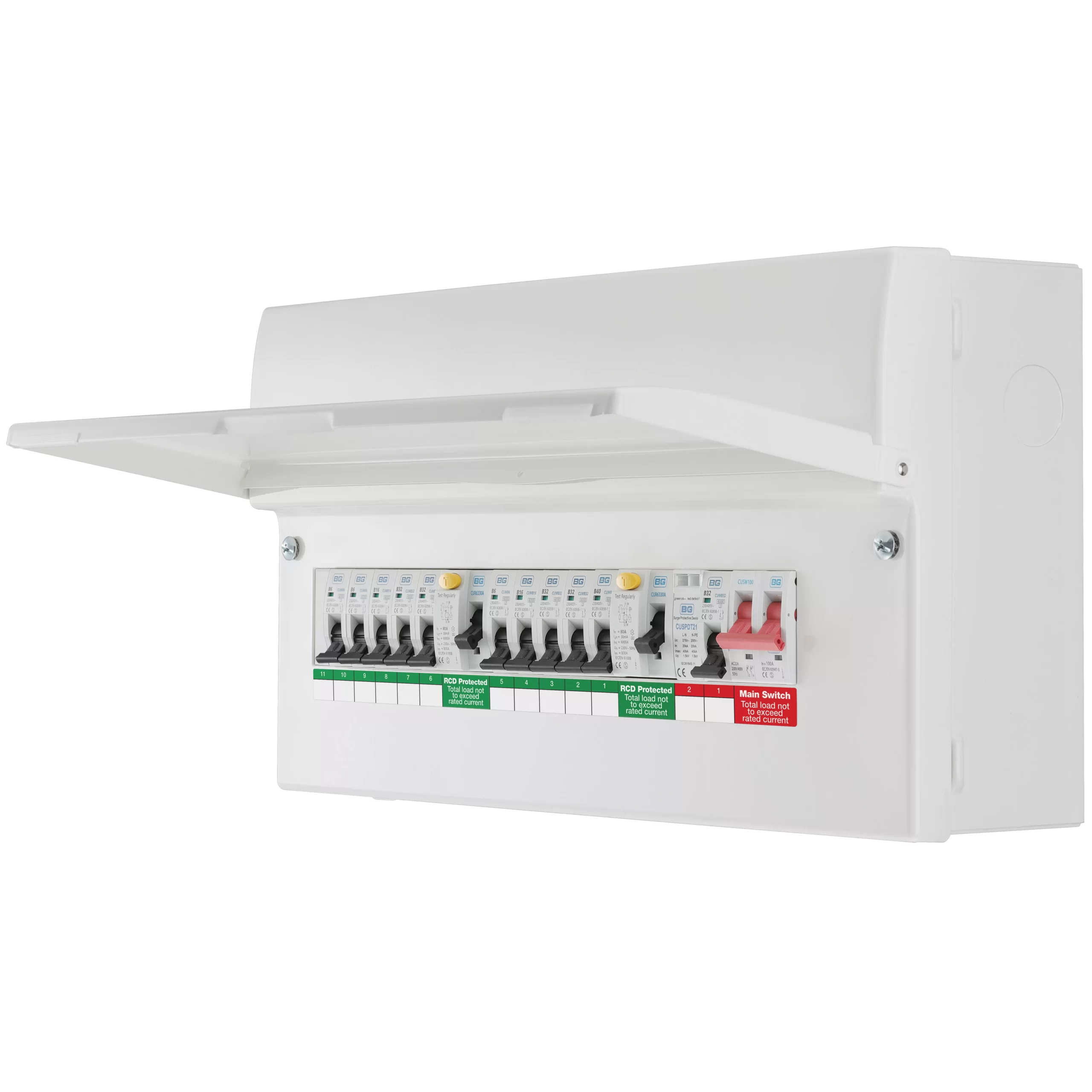 BG 100A 10-way Dual RCD Consumer Unit 3 BG 100A 10-way Dual RCD Consumer Unit