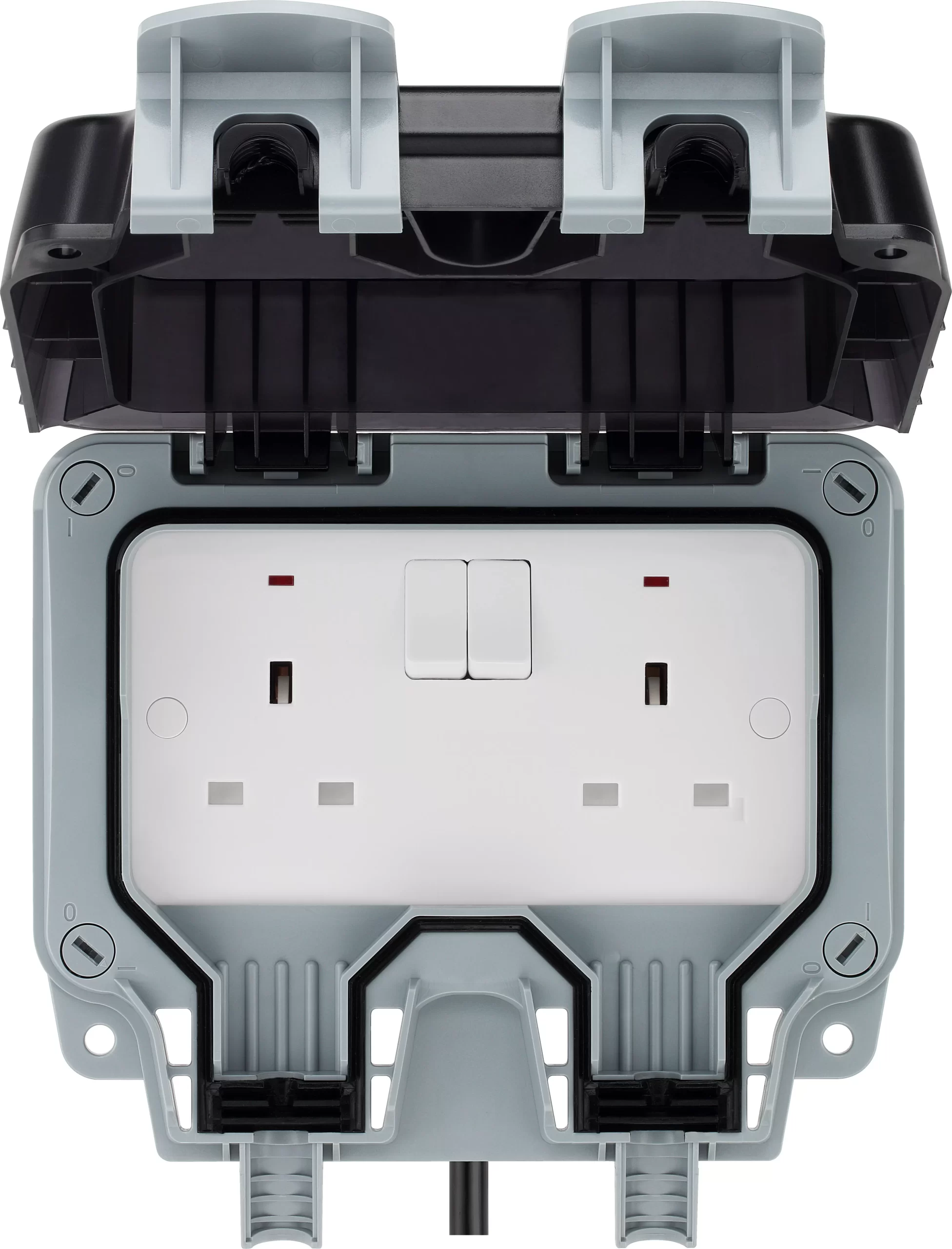 BG 13A Grey 2 Gang Outdoor Weatherproof Switched Socket Kit With Cable & RCD Plug 3 BG 13A Grey 2 Gang Outdoor Weatherproof Switched Socket Kit With Cable & RCD Plug