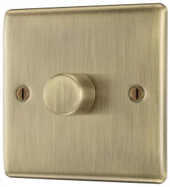BG Antique Brass Profile Single 2 Way 400W Dimmer Switch