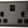 BG Black Nickel Double 13A Switched Socket With USB X2 4.2A & Black Inserts 1 BG Black Nickel Double 13A Switched Socket With USB X2 4.2A & Black Inserts -Professional Electrical Lighting Store bg black nickel double 13a switched socket with usb x2 4 2a black inserts5050765213493 01c