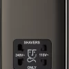 BG Black Nickel Double Screwed Shaver Socket 2 BG Black Nickel Double Screwed Shaver Socket -Professional Electrical Lighting Store bg black nickel double screwed shaver socket5050765213028 01c