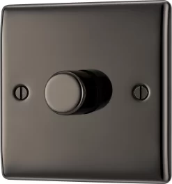 BG Black Nickel Raised Slim Profile Single 2 Way 400W Dimmer Switch