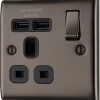 BG Black Nickel Single 13A Switched Socket With USB X2 & Black Inserts 1 BG Black Nickel Single 13A Switched Socket With USB X2 & Black Inserts -Professional Electrical Lighting Store bg black nickel single 13a switched socket with usb x2 black inserts5050765213042 01c