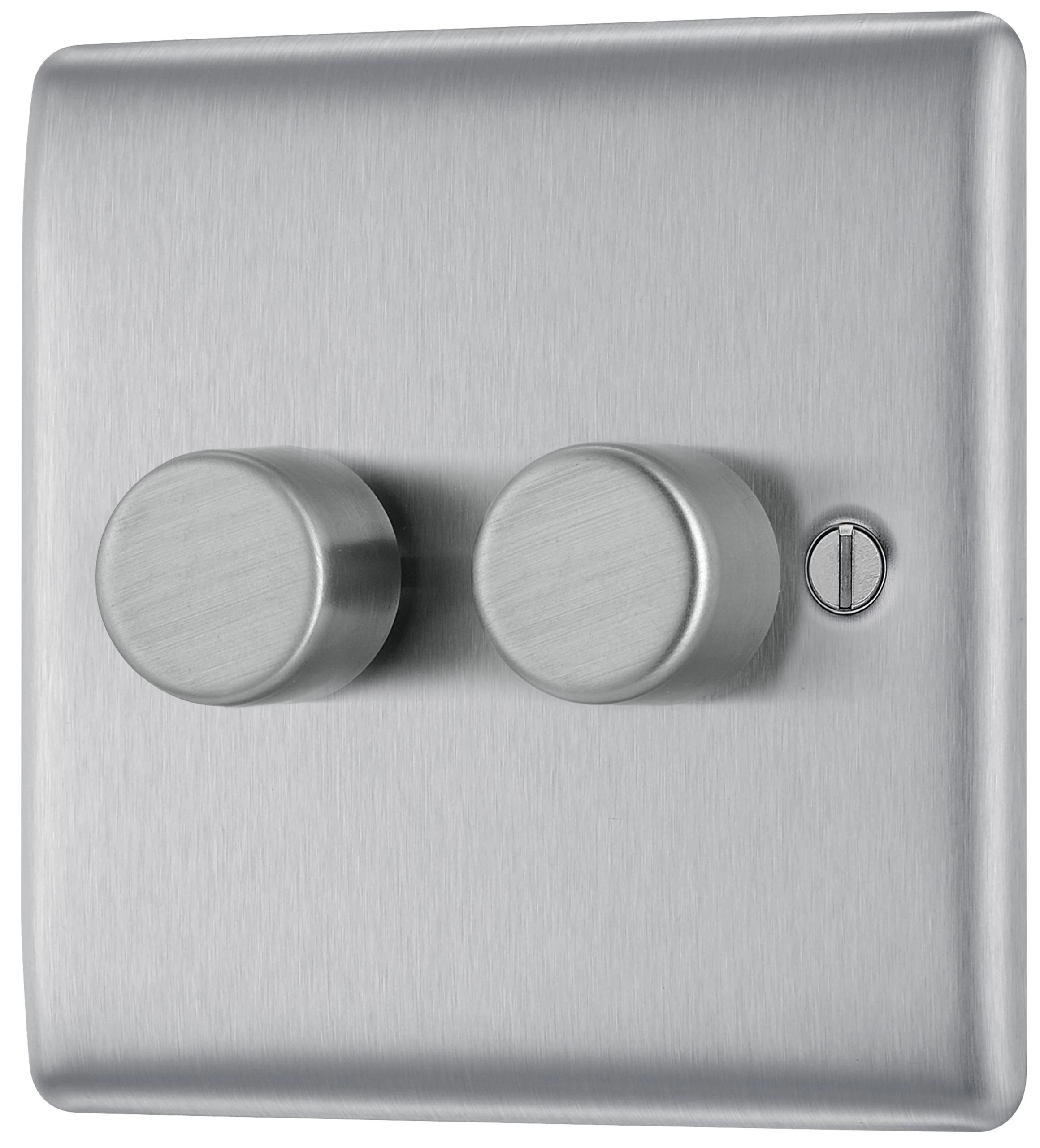BG Brushed Steel Profile Double 2 Way 400W Dimmer Switch 3 BG Brushed Steel Profile Double 2 Way 400W Dimmer Switch