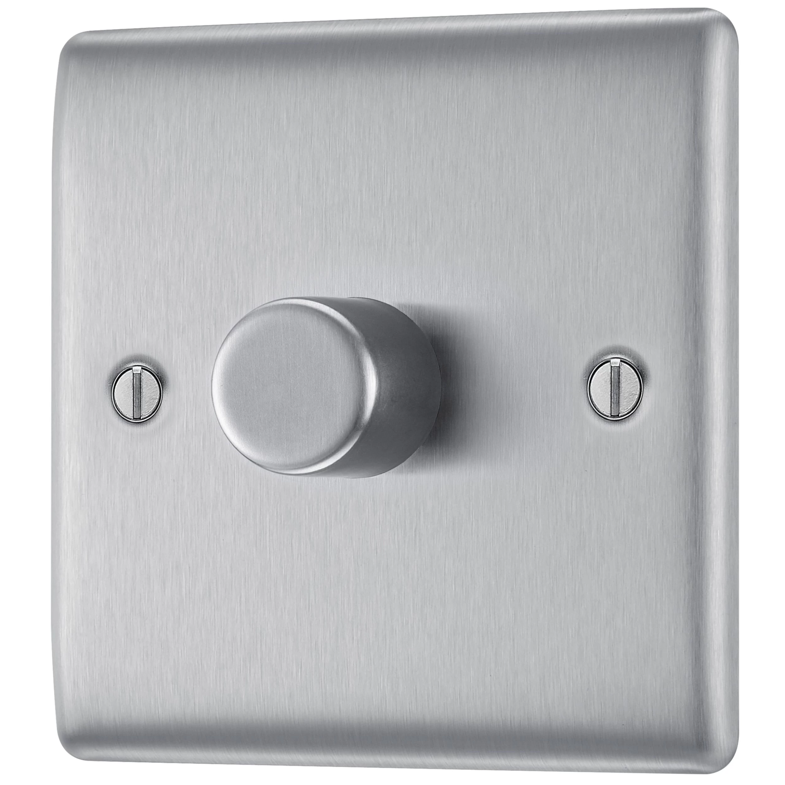 BG Brushed Steel Profile Single 2 Way 400W Dimmer Switch 3 BG Brushed Steel Profile Single 2 Way 400W Dimmer Switch