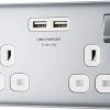 BG Chrome Double 13A Switched Socket With USB X2 3.1A & White Inserts 1 BG Chrome Double 13A Switched Socket With USB X2 3.1A & White Inserts -Professional Electrical Lighting Store bg chrome double 13a switched socket with usb x2 3 1a white inserts5050765136983 01c