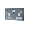 BG Chrome Double 13A Switched Socket With USB X2 4.2A & White Inserts 2 BG Chrome Double 13A Switched Socket With USB X2 4.2A & White Inserts -Professional Electrical Lighting Store bg chrome double 13a switched socket with usb x2 4 2a white inserts5050765214162 01c bq