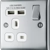 BG Chrome Single 13A Switched Socket With USB X2 & White Inserts 2 BG Chrome Single 13A Switched Socket With USB X2 & White Inserts -Professional Electrical Lighting Store bg chrome single 13a switched socket with usb x2 white inserts5050765117333 01c