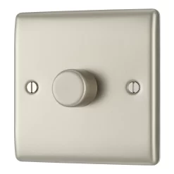 BG Nickel Raised Slim Profile Single 2 Way 400W Dimmer Switch