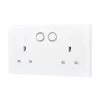 BG Smart White 13A 2 Gang Socket 1 BG Smart White 13A 2 Gang Socket -Professional Electrical Lighting Store bg smart white 13a 2 gang socket5050765176606 01c bq