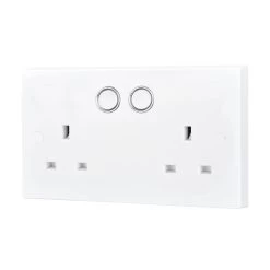 BG Smart White 13A 2 Gang Socket