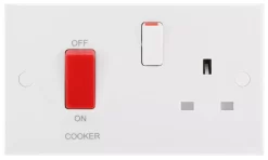 BG White Cooker Switch & Socket