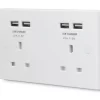 BG White Double 13A Unswitched USB Socket X4 1 BG White Double 13A Unswitched USB Socket X4 -Professional Electrical Lighting Store bg white double 13a unswitched usb socket x45050765136853 01c