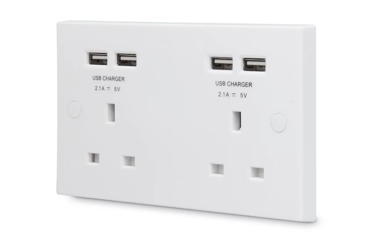 BG White Double 13A Unswitched USB Socket X4 3 BG White Double 13A Unswitched USB Socket X4
