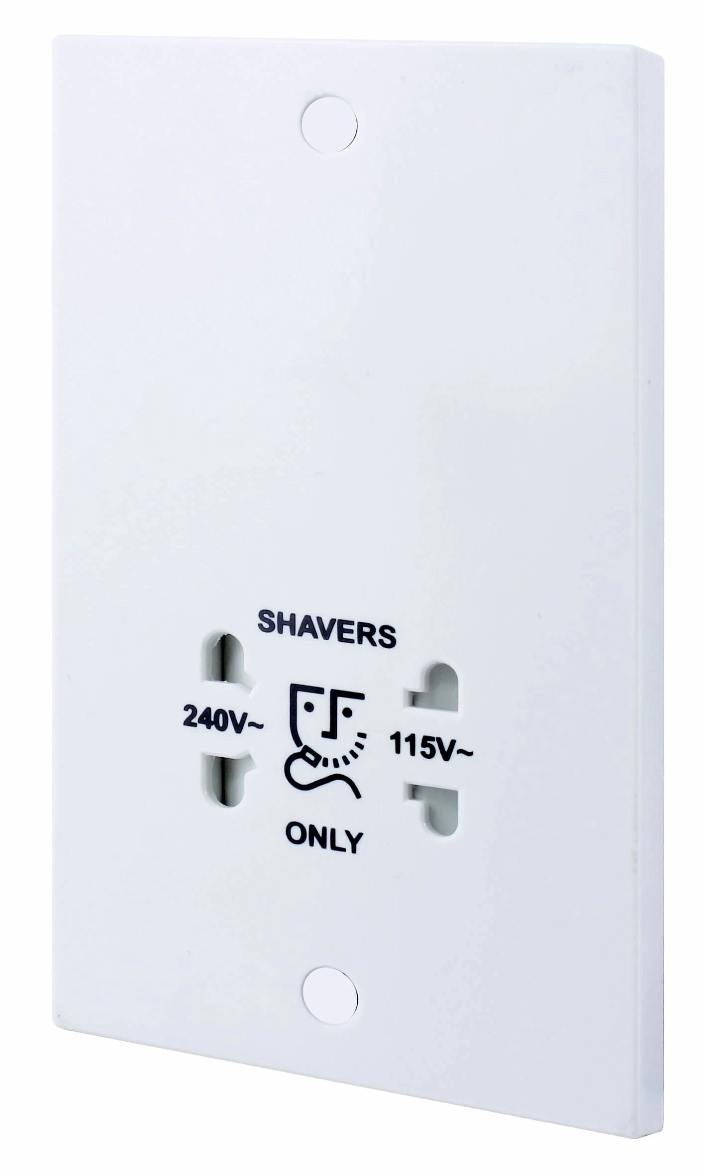 BG White Double Screwed Shaver Socket 3 BG White Double Screwed Shaver Socket