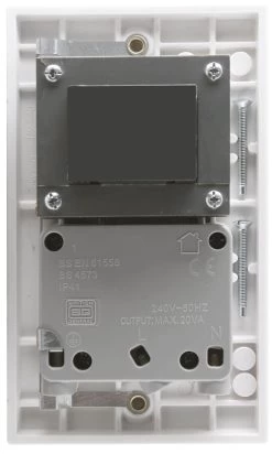 BG White Double Screwed Shaver Socket 10 BG White Double Screwed Shaver Socket -Professional Electrical Lighting Store bg white double screwed shaver socket5021166101009 04c