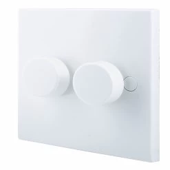 BG White Profile Double 2 Way 400W Dimmer Switch