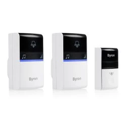 Byron Kinetic White Wireless Door Chime, Set Of 3