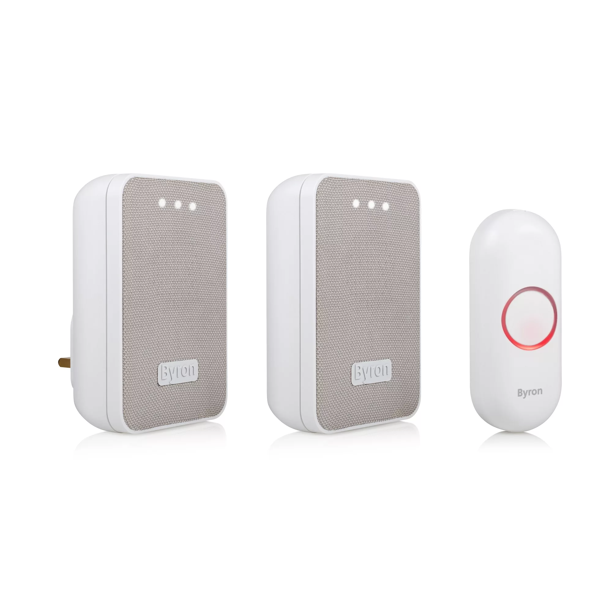 Byron White & Grey Wireless Battery & Mains-powered Door Chime Kit DBY-22324UK 3 Byron White & Grey Wireless Battery & Mains-powered Door Chime Kit DBY-22324UK