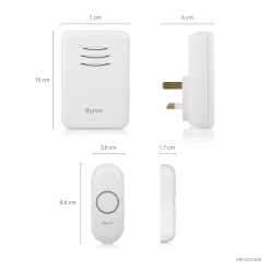 Byron White Wireless Door Chime Kit With Transformer Not Required DBY-22313BS-KF 11 Byron White Wireless Door Chime Kit With Transformer Not Required DBY-22313BS-KF -Professional Electrical Lighting Store byron white wireless door chime kit with transformer not required dby 22313bs kf8712836977563 01t bq