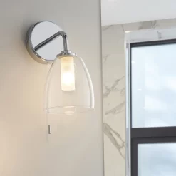 Carisi Chrome Effect Bathroom Wired Wall Light