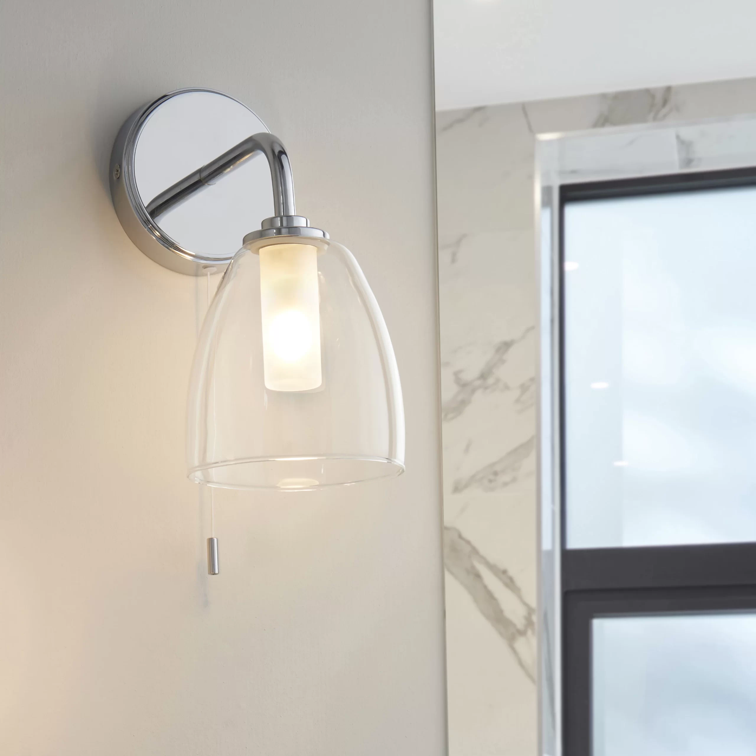 Carisi Chrome Effect Bathroom Wired Wall Light 3 Carisi Chrome Effect Bathroom Wired Wall Light