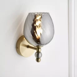 Carla Antique Brass Effect Wired Wall Light
