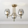 Carla Glass & Steel Antique Brass Effect 3 Lamp Ceiling Light 2 Carla Glass & Steel Antique Brass Effect 3 Lamp Ceiling Light -Professional Electrical Lighting Store carla glass steel antique brass effect 3 lamp ceiling light5014838994832 01i bq
