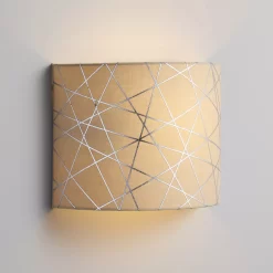Carme Foil Printed Mocha & Silver Wired Wall Light