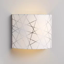 Carme Foil Printed Silver & White Wired Wall Light