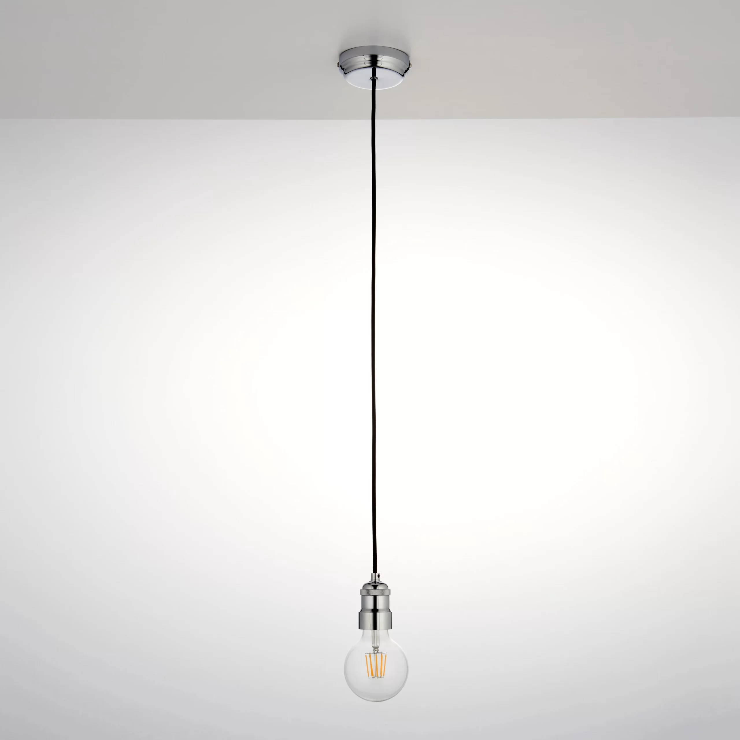 Chrome Effect E27 Cable Light Set 3 Chrome Effect E27 Cable Light Set