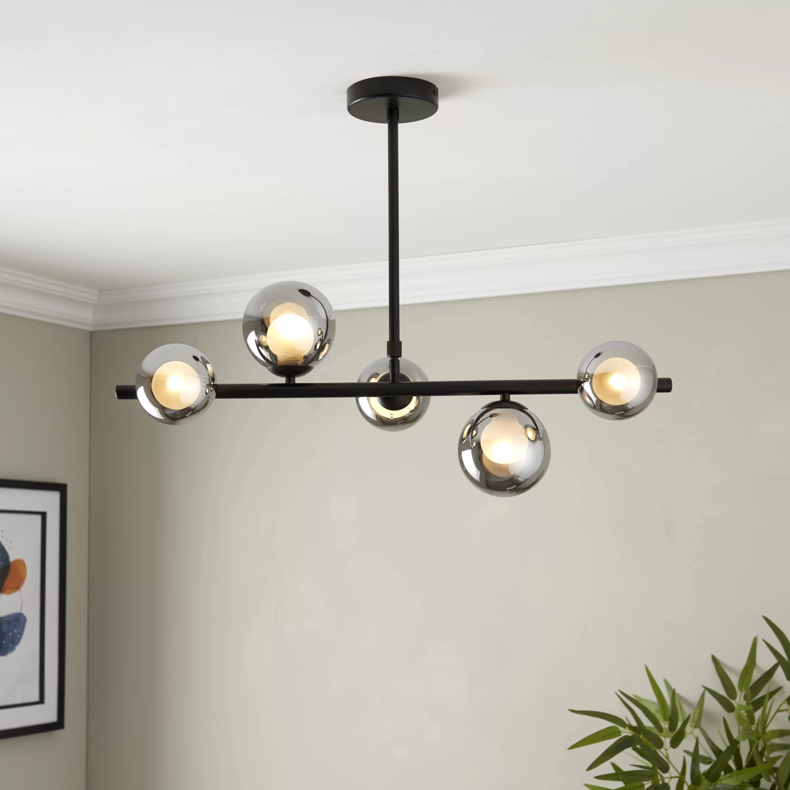 Cole Black 5 Lamp Pendant Ceiling Light 3 Cole Black 5 Lamp Pendant Ceiling Light