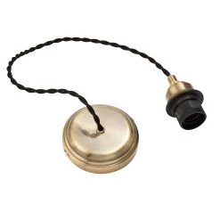 Colours Antique Brass Effect E27 Cable Light Set (L)1500mm