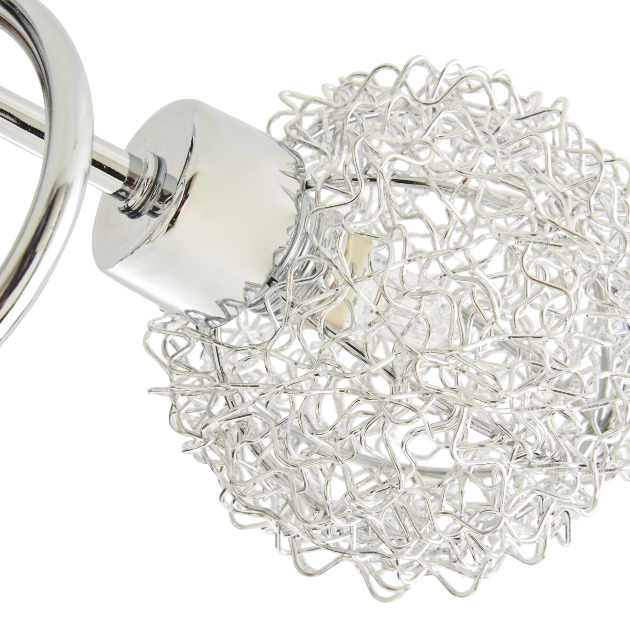 Colours Caelus Brushed Metal Chrome Effect 3 Lamp Ceiling Light 7 Colours Caelus Brushed Metal Chrome Effect 3 Lamp Ceiling Light - Image 5