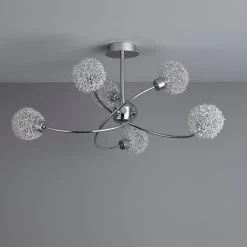Colours Caelus Brushed Metal Silver Chrome Effect 6 Lamp Ceiling Light 11 Colours Caelus Brushed Metal Silver Chrome Effect 6 Lamp Ceiling Light -Professional Electrical Lighting Store colours caelus brushed metal silver chrome effect 6 lamp ceiling light3663602802051 04bq
