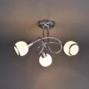 Colours Cherika Brushed Glass & Steel Chrome Effect 3 Lamp Ceiling Light 2 Colours Cherika Brushed Glass & Steel Chrome Effect 3 Lamp Ceiling Light -Professional Electrical Lighting Store colours cherika brushed glass steel chrome effect 3 lamp ceiling light5014838743898 01bq