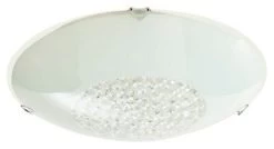 Colours Gaia Brushed Glass & Metal White 2 Lamp Ceiling Light