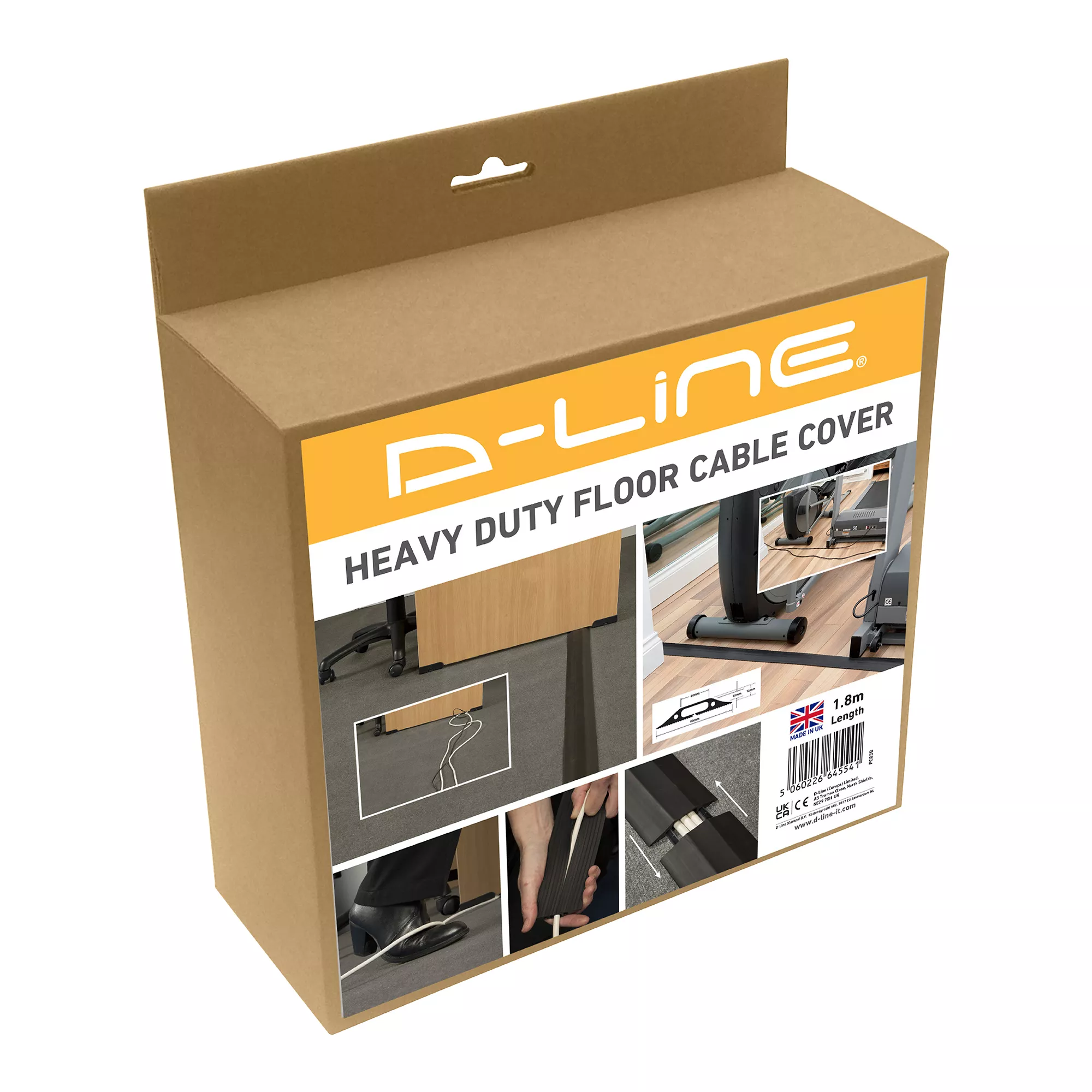 D-Line Black Floor Cable Cover, (L)1.8m 4 D-Line Black Floor Cable Cover, (L)1.8m - Image 2