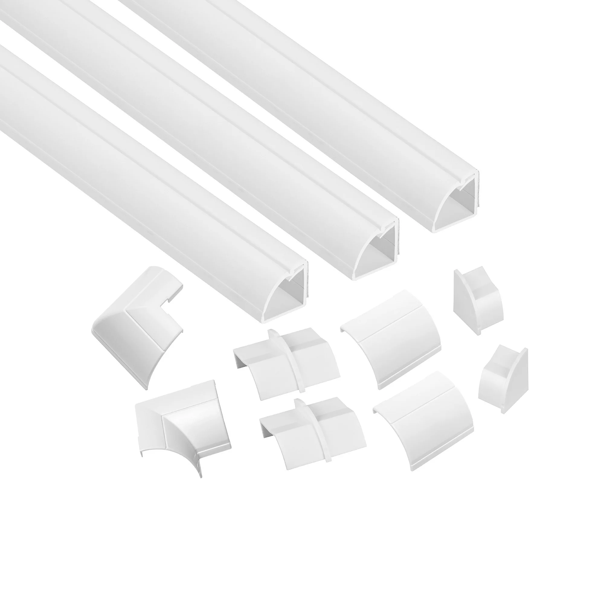 D-Line White 11 Piece Trunking Kit (D)22mm, (W)22mm 3 D-Line White 11 Piece Trunking Kit (D)22mm, (W)22mm