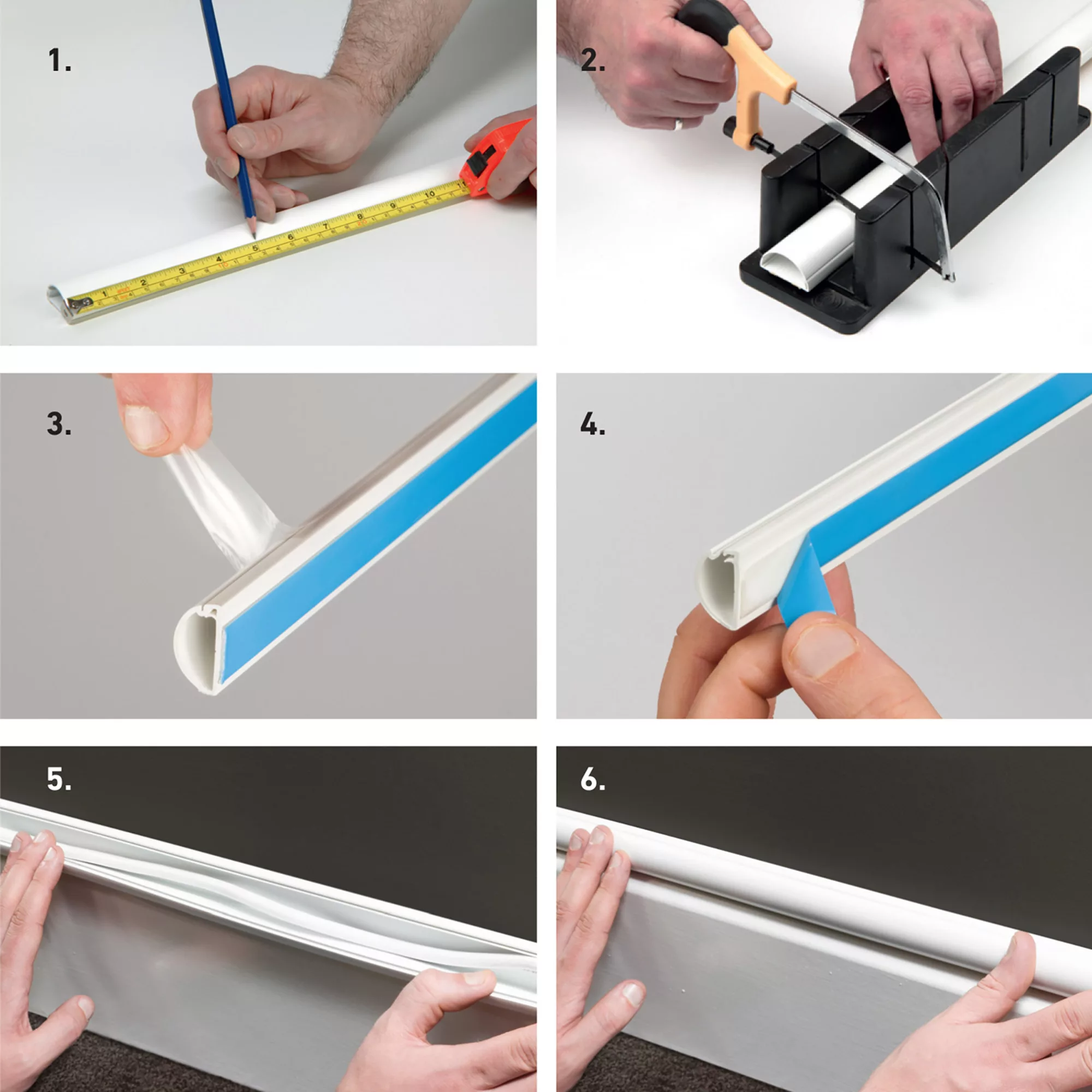 D-Line White Half-round Trunking Length,(W)30mm (L)1m (H)15mm, Pack Of 3 7 D-Line White Half-round Trunking Length,(W)30mm (L)1m (H)15mm, Pack Of 3 - Image 5