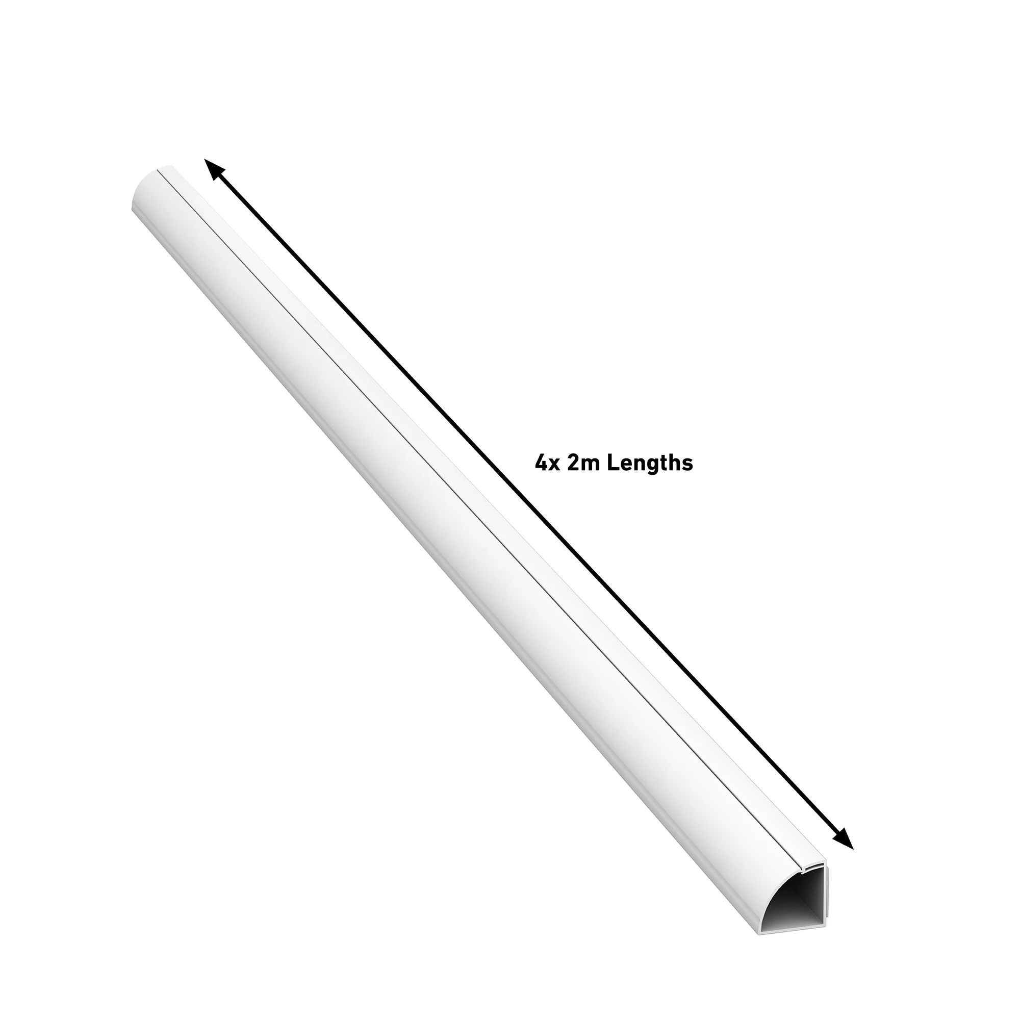 D-Line White Quarter-circle Decorative Trunking,(W)22mm (L)2m (H)22mm, Pack Of 4 8 D-Line White Quarter-circle Decorative Trunking,(W)22mm (L)2m (H)22mm, Pack Of 4 - Image 6