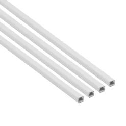 D-Line White Rectangular Trunking Length,(W)10mm (L)2m (H)8mm, Pack Of 4